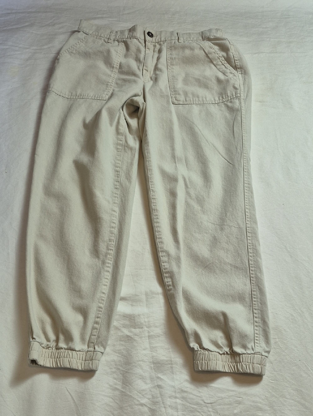 GAP Light Cream Elastic-Cuff Chinos